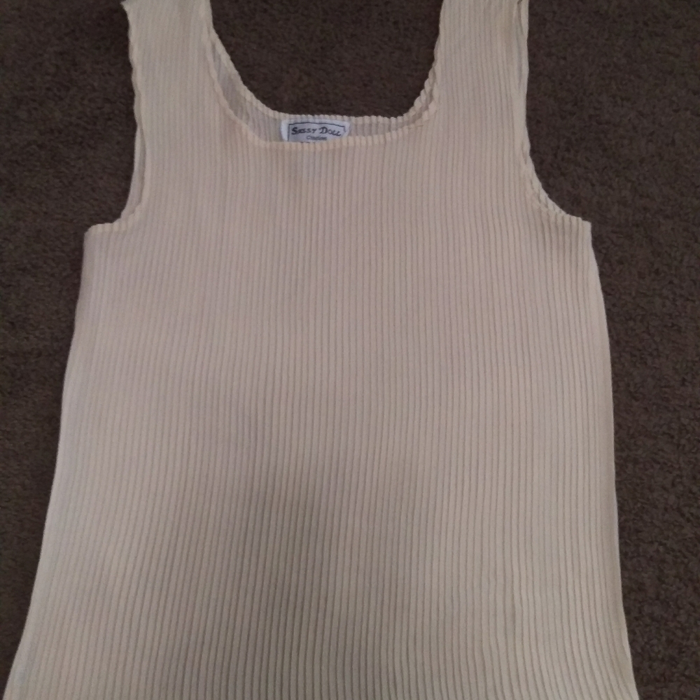 Sleeveless ribbed blouse